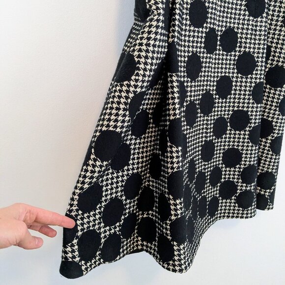 AKRIS PUNTO dress houndstooth polka dot a-line pleated wool - Picture 5 of 14
